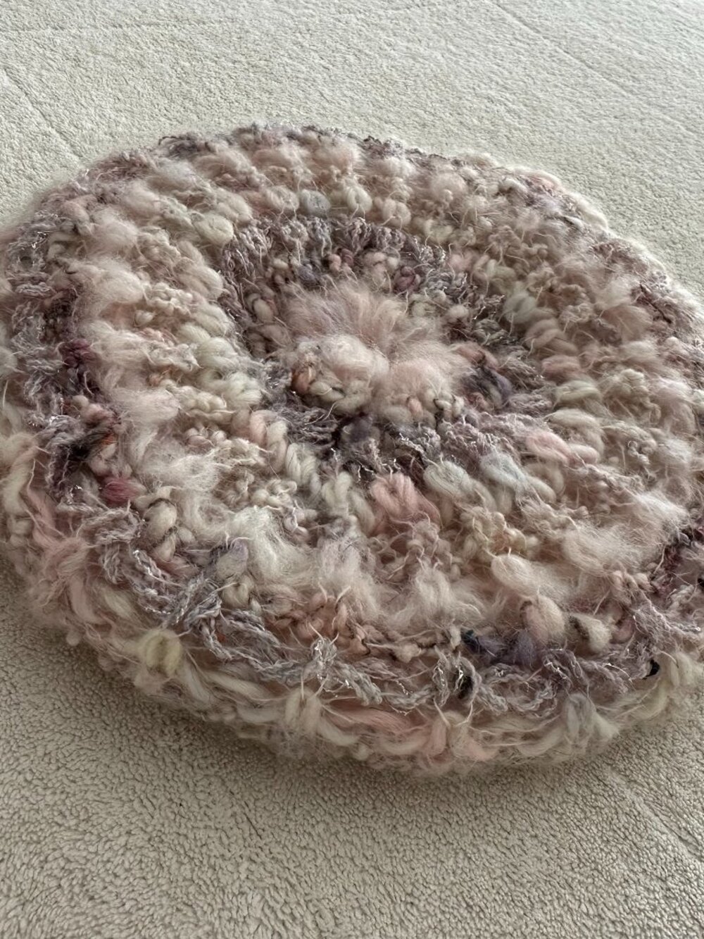 Chas A Stevens Vintage Made in Italy Wool Knit Slouchy Beret Hat Pink Earthy